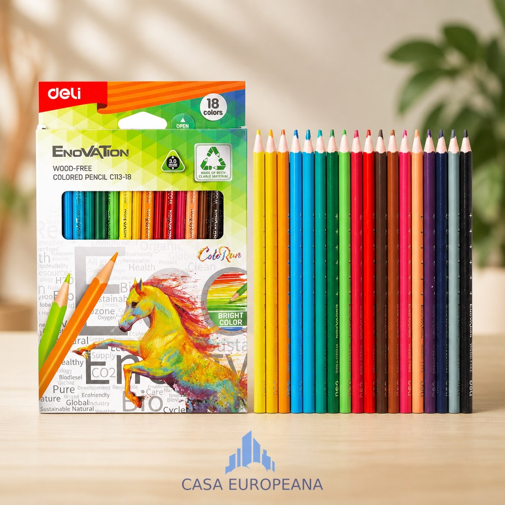 Creioane color Deli Enovation 18cul C113-18